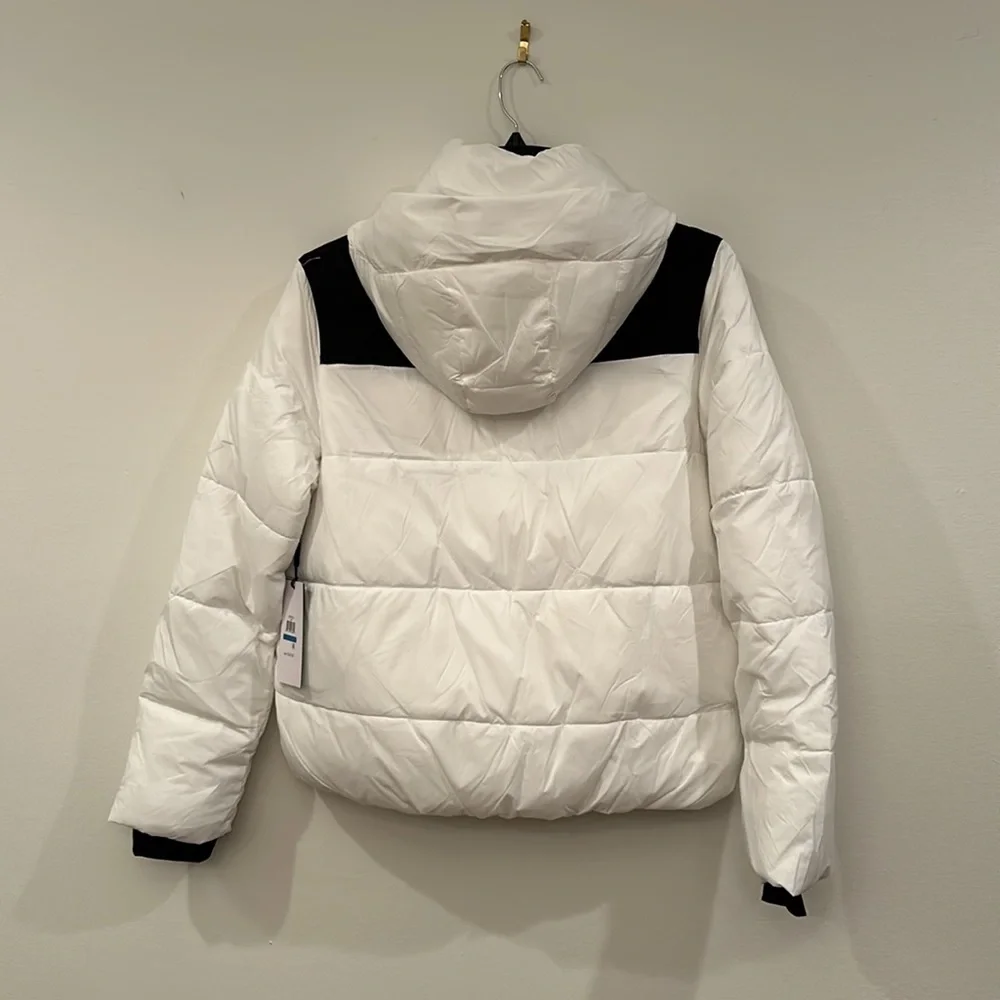 NWT DKNY Women's Sport Colorblock Logo Puffer W/Removeable Hood Down Alternative - Picture 10 of 13